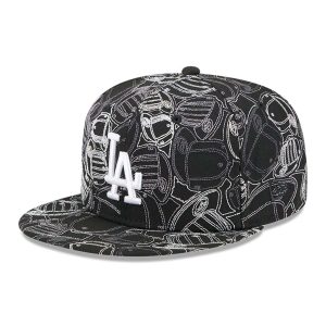 LA Dodgers MLB Cap Scramble Black 59FIFTY Fitted Cap-kentox