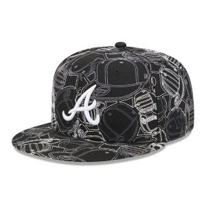 Atlanta Braves MLB Cap Scramble Black 59FIFTY Fitted Cap-kentox