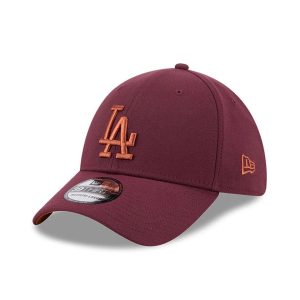 LA Dodgers MLB Frosted Rust Dark Red 39THIRTY Stretch Fit Cap-kentox