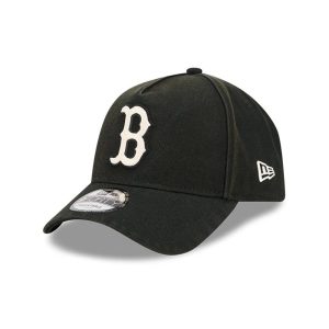 Boston Red Sox MLB Washed Canvas Black 9FORTY A-Frame Adjustable Cap-kentox