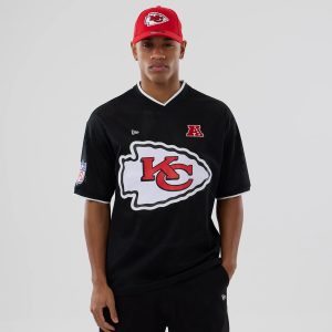 Kansas City Chiefs NFL Mesh Black Oversized T-Shirt-kentox