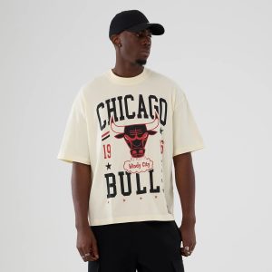 Chicago Bulls NBA Hardwood Classic Cream T-Shirt-kentox