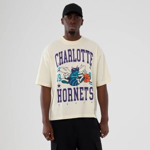 Charlotte Hornets NBA Hardwood Classic Cream T-Shirt-kentox