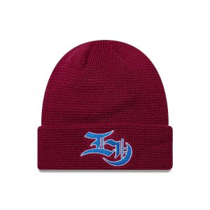 EDWIN x New Era Dark Red Cuff knit Beanie Hat-kentox