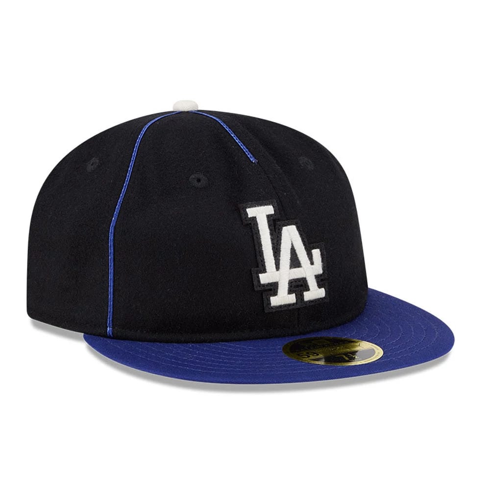 LA Dodgers MLB Felt Logo Dark Blue Retro Crown 59FIFTY Fitted Cap-kentox - Image 4