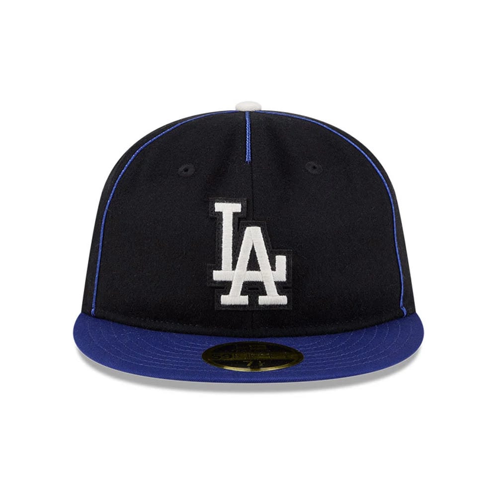 LA Dodgers MLB Felt Logo Dark Blue Retro Crown 59FIFTY Fitted Cap-kentox - Image 3