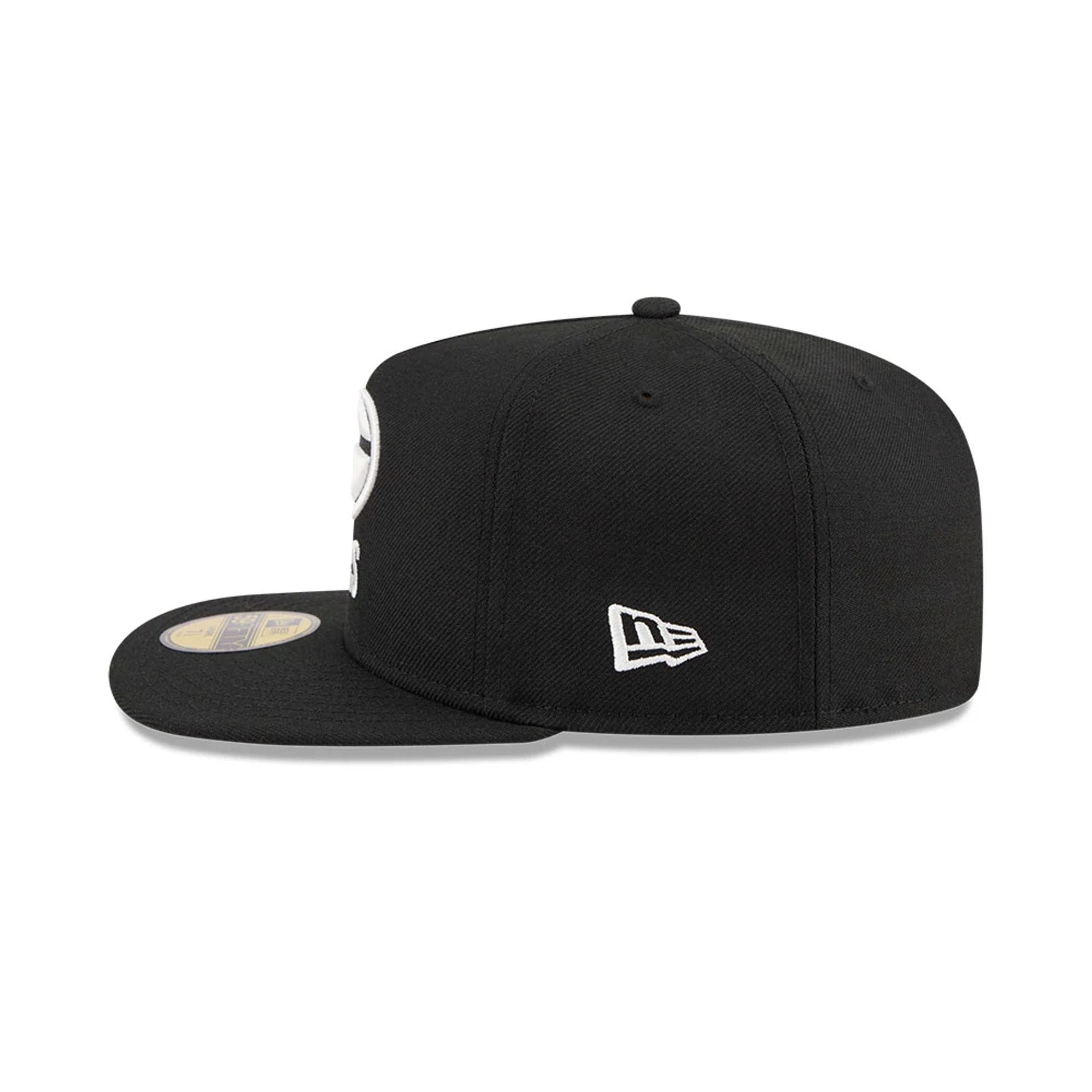 Green Bay Packers NFL Chiseled Embroidery Black 59FIFTY A-Frame Fitted Cap-kentox - Image 6