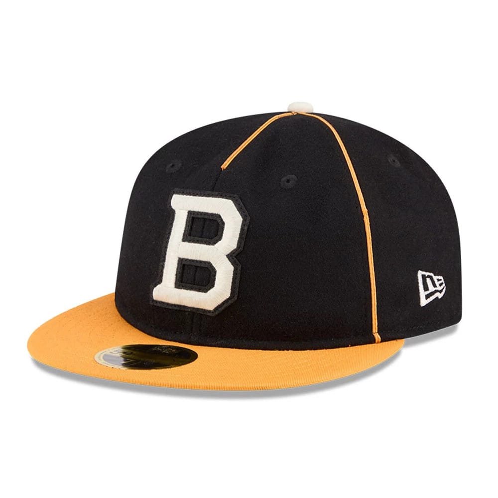 Boston Bruins NHL Felt Logo Black Retro Crown 59FIFTY Fitted Cap-kentox - Image 4