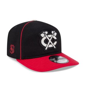Chicago Blackhawks NHL Felt Logo Black 19TWENTY Adjustable Cap-kentox