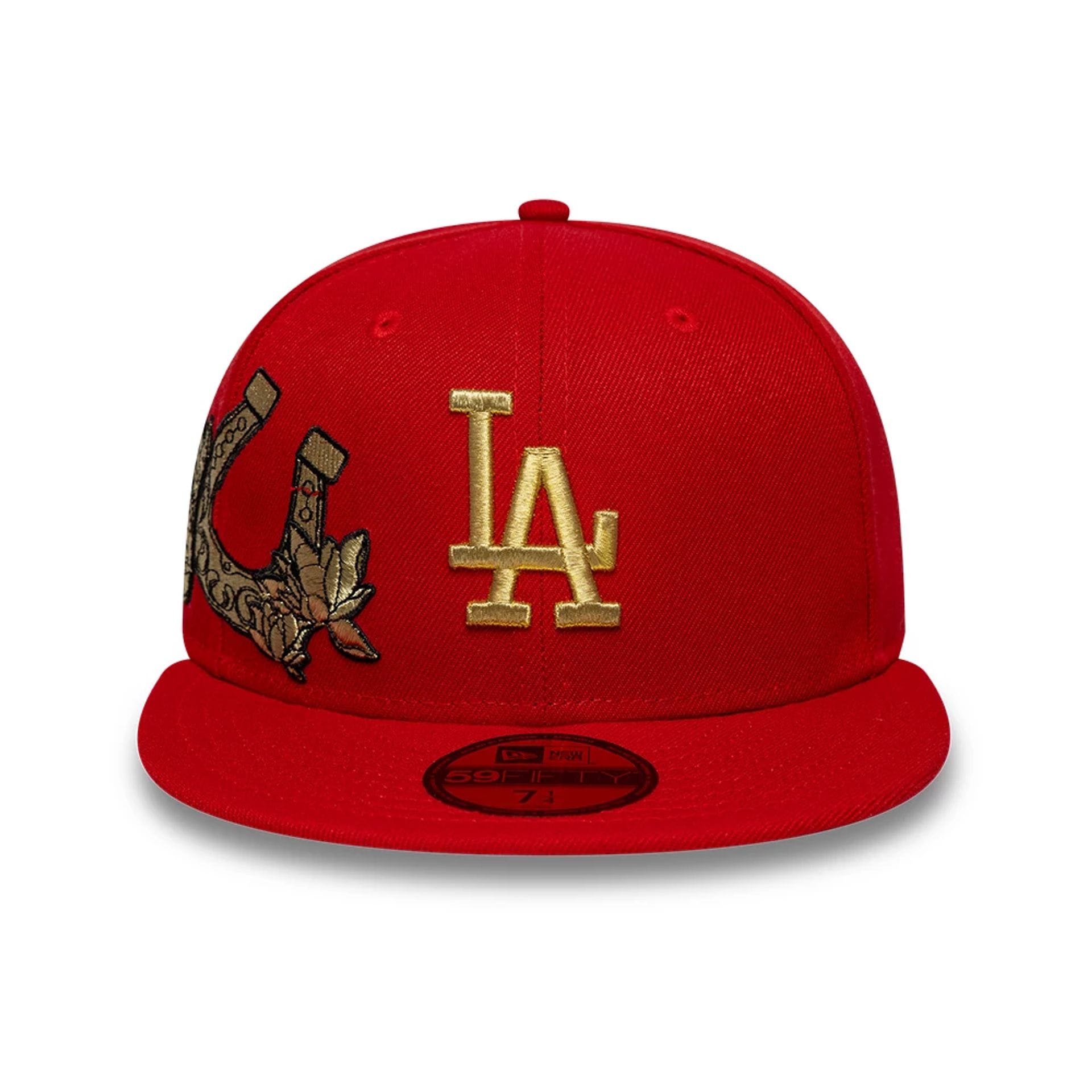 LA Dodgers MLB Horseshoe Red 59FIFTY Fitted Cap-kentox - Image 2