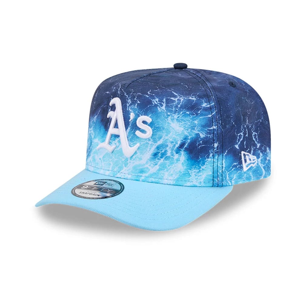 Athletics MLB Deep Water Pastel Blue 9FIFTY A-Frame Snapback Adjustable Cap-kentox