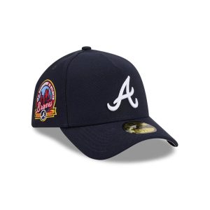 Atlanta Braves MLB Team Side Navy 59FORTY A-Frame Fitted Cap-kentox