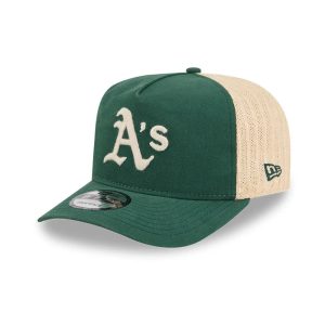 Athletics MLB Grained Dark Green 9FIFTY A-Frame Snapback Adjustable Cap-kentox
