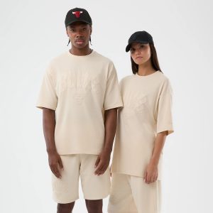 Chicago Bulls NBA Core Plus Light Beige Oversized T-Shirt-kentox