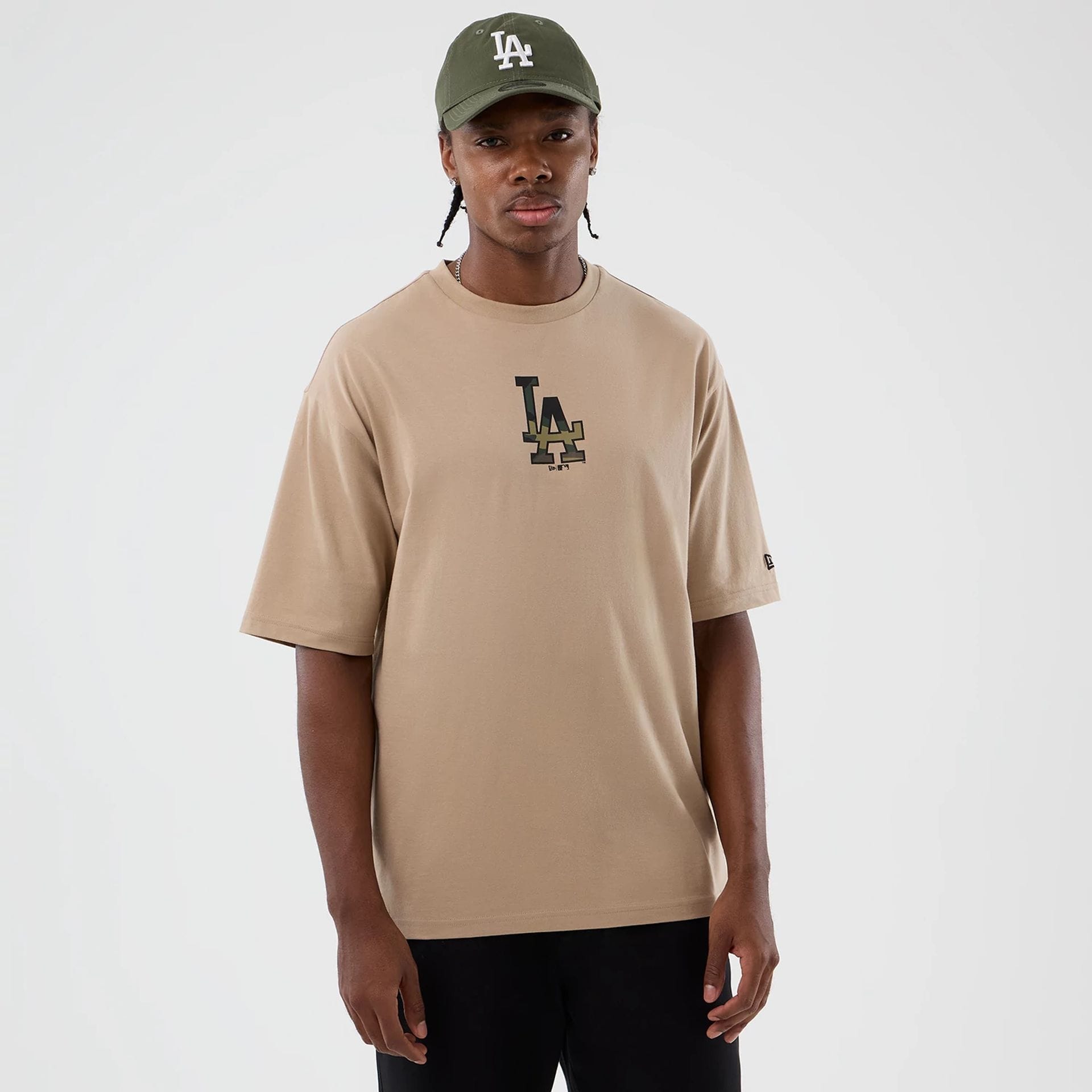 LA Dodgers MLB Infill Light Beige Oversized T-Shirt-kentox - Image 3