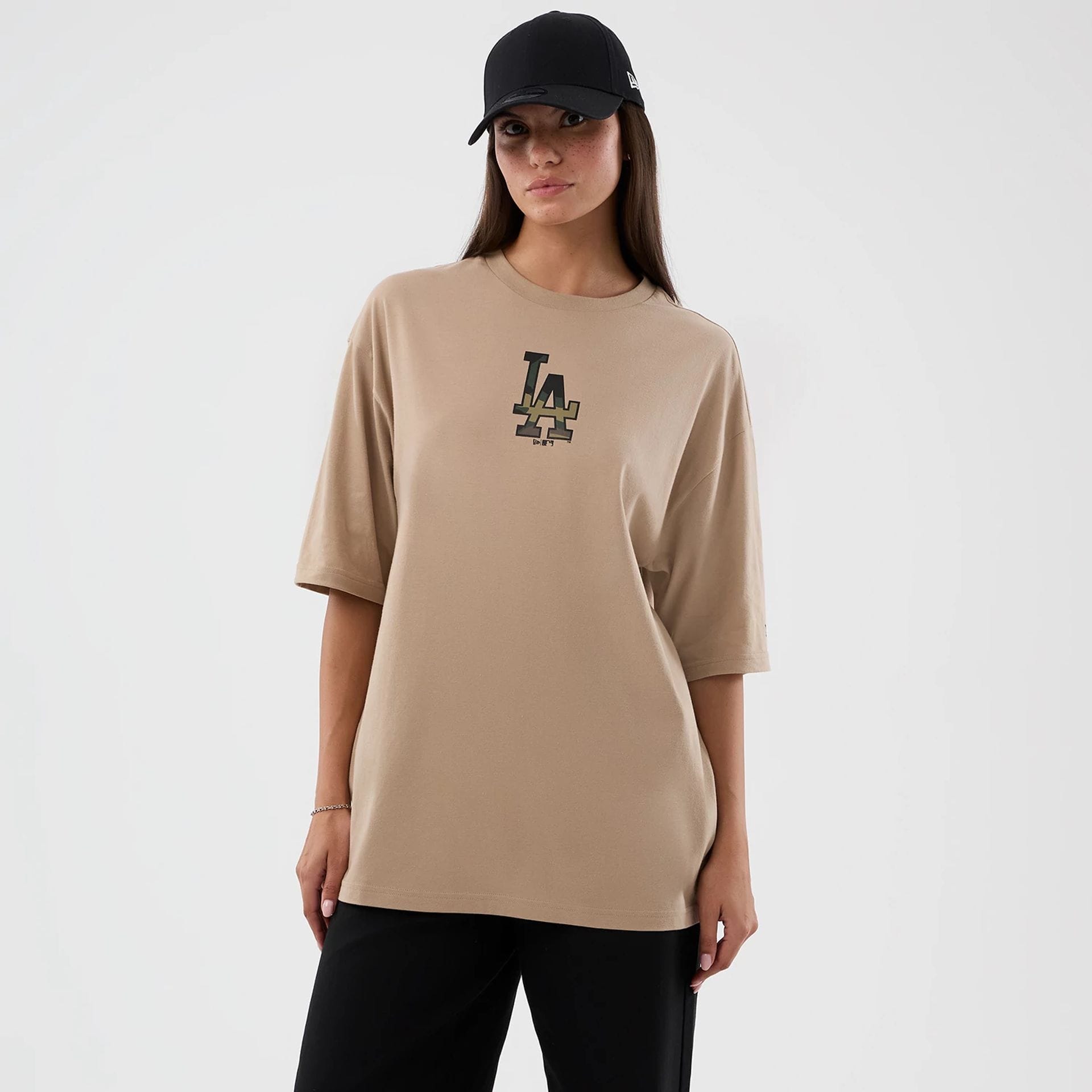 LA Dodgers MLB Infill Light Beige Oversized T-Shirt-kentox - Image 5