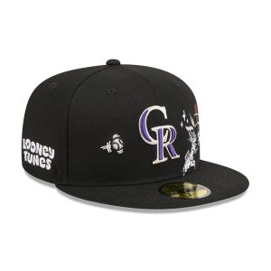 Colorado Rockies MLB X Looney Tunes Bugs Bunny Black 59FIFTY Fitted Cap-kentox
