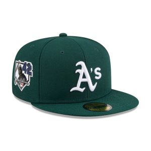 Athletics MLB Jackie Robinson Dark Green 59FIFTY Fitted Cap-kentox