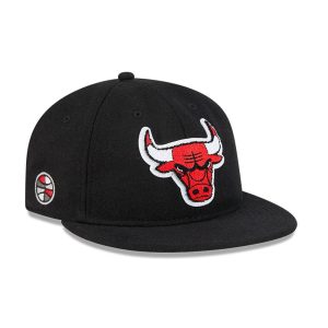 Chicago Bulls NBA Chenille Woven Black Retro Crown 9FIFTY Adjustable Cap-kentox