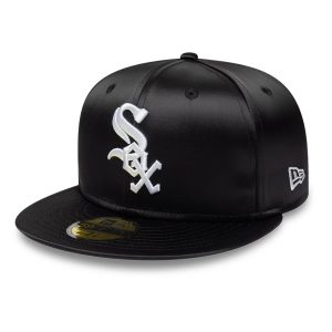 Chicago White Sox MLB Satin Black 59FIFTY Fitted Cap-kentox