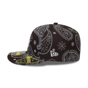 LA Dodgers MLB All Over Paisley Dark Brown Low Profile 59FIFTY Fitted Cap-kentox