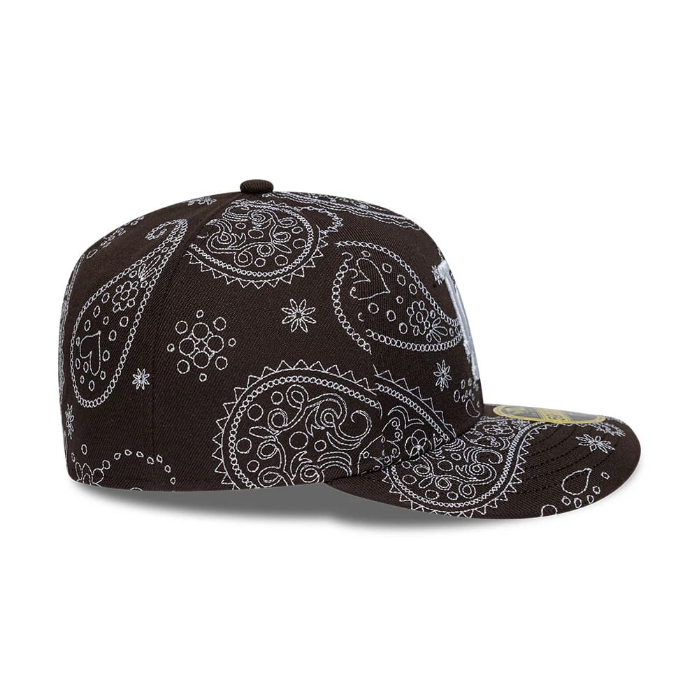 LA Dodgers MLB All Over Paisley Dark Brown Low Profile 59FIFTY Fitted Cap-kentox - Image 2