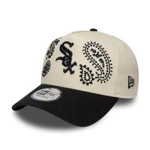 Chicago White Sox MLB Paisley Cream & Black 9FORTY E-Frame Adjustable Cap-kentox