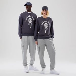LA Dodgers MLB Graphic Grey Oversized Crew Neck Sweater-kentox
