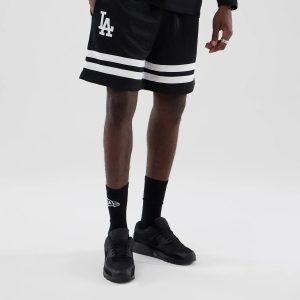 LA Dodgers MLB Mesh Black Oversized Shorts-kentox