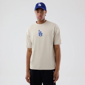 LA Dodgers MLB Food Graphic Cream Oversized T-Shirt-kentox