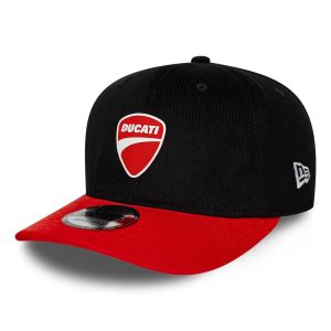 Ducati Motor Contrast Visor Black 9SEVENTY Stretch Snap Adjustable Cap-kentox