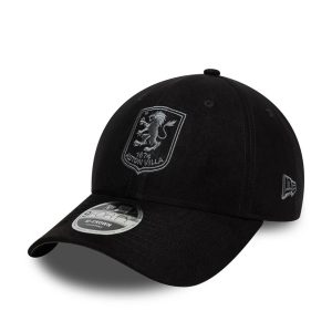 Aston Villa FC Faux Suede Black 9FORTY M-Crown Adjustable Cap-kentox