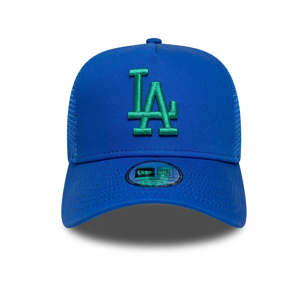 Dodgers Youth MLB League Essential Bright Blue 9FORTY A-Frame Trucker Adjustable Cap-kentox - Image 2