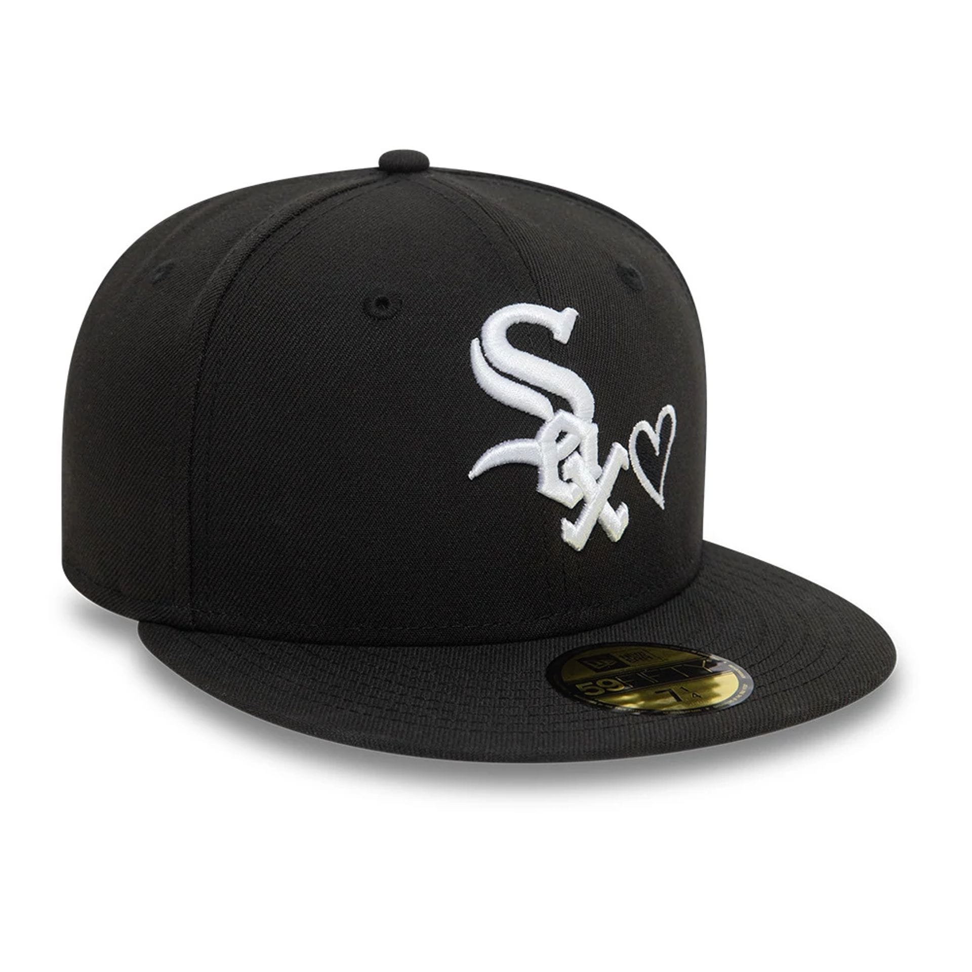 Chicago White Sox MLB Heart Icon Black 59FIFTY Fitted Cap-kentox - Image 4
