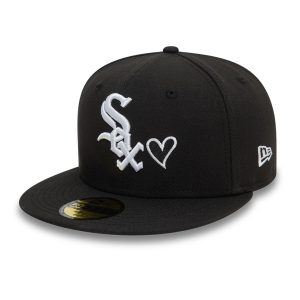 Chicago White Sox MLB Heart Icon Black 59FIFTY Fitted Cap-kentox