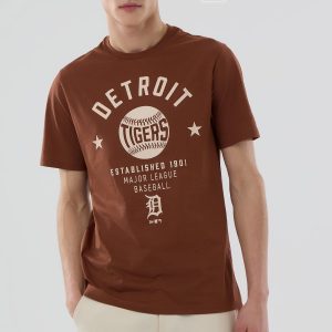 Detroit Tigers MLB Graphic Brown T-Shirt-kentox