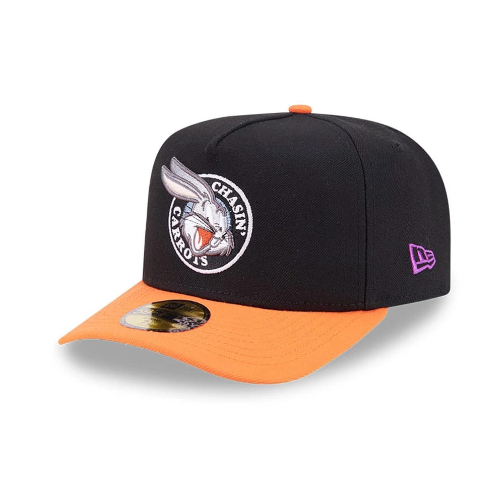 Bugs Bunny Looney Tunes Chasin Carrots Black 59FIFTY A-Frame Fitted Cap-kentox - Image 4