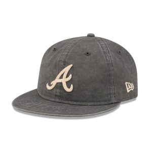 Atlanta Braves MLB 59FIFTY Day Black Retro Crown 59FIFTY Fitted Cap-kentox