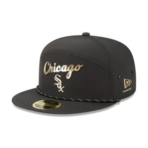 Chicago White Sox MLB 59FIFTY Day Black Split Panel 59FIFTY Fitted Cap-kentox
