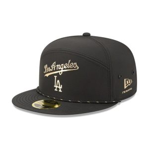 LA Dodgers MLB 59FIFTY Day Black Split Panel 59FIFTY Fitted Cap-kentox