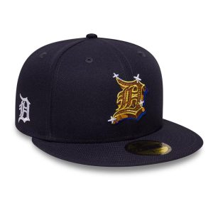 Detroit Tigers MLB Emblem Navy 59FIFTY Fitted Cap-kentox