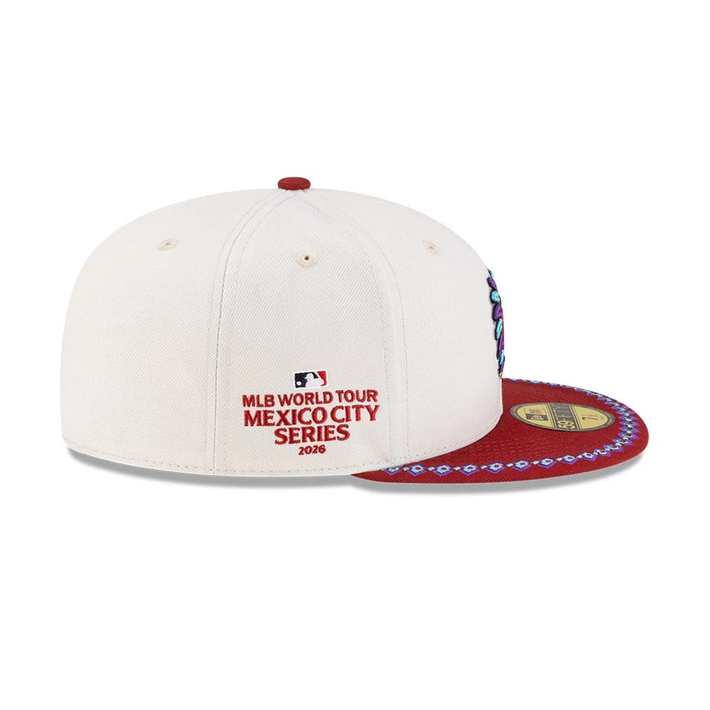 Arizona Diamondbacks MLB Mexico City Series 2026 White 59FIFTY Fitted Cap-kentox - Image 3