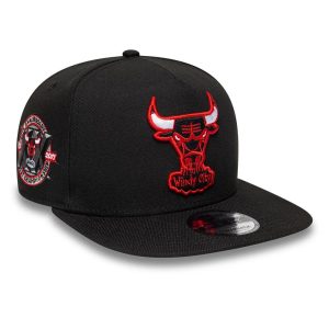 Chicago Bulls NBA Hardwood Classic Black 9FIFTY A-Frame Snapback Adjustable Cap-kentox
