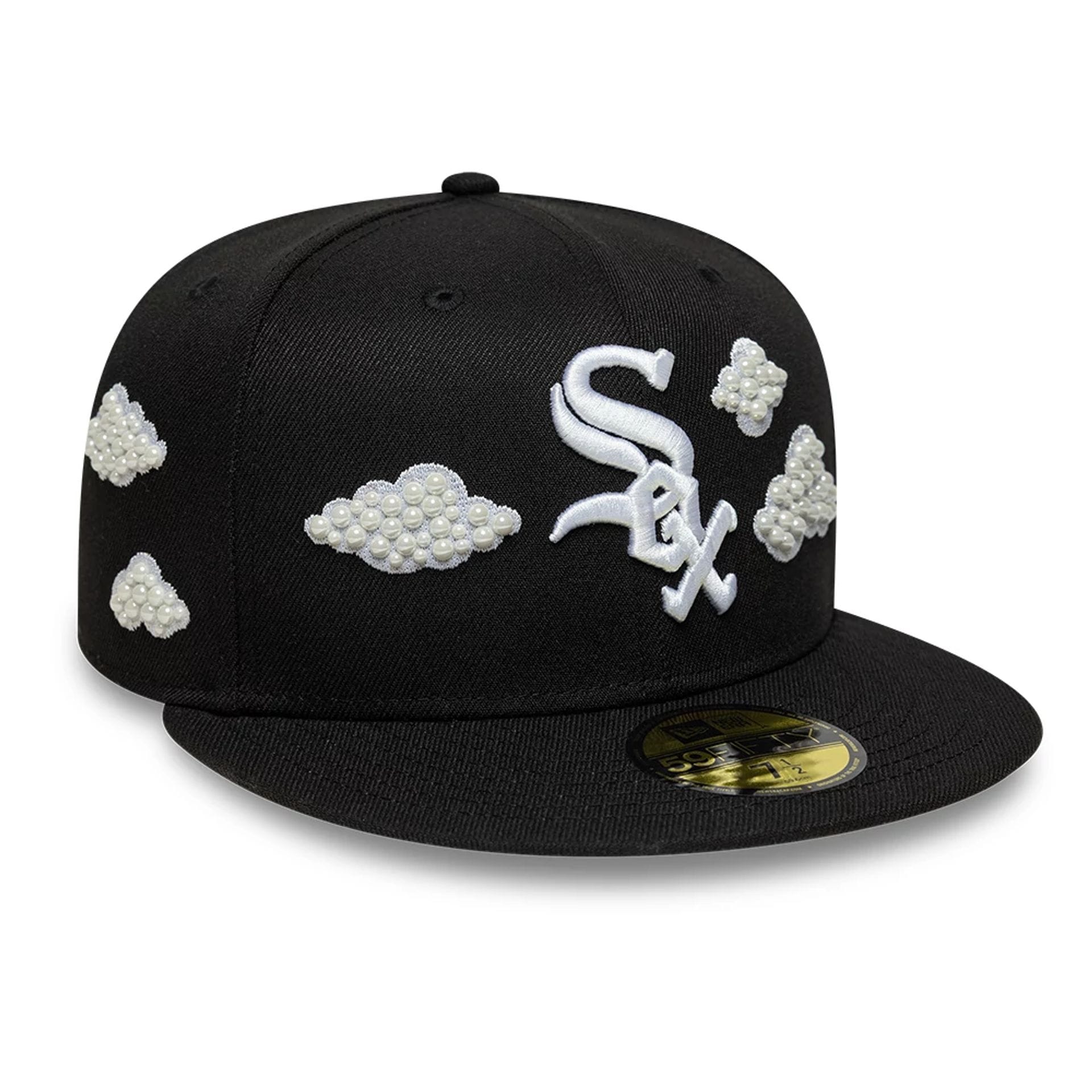 Chicago White Sox MLB Faux Pearl Cloud Black 59FIFTY Fitted Cap-kentox - Image 5