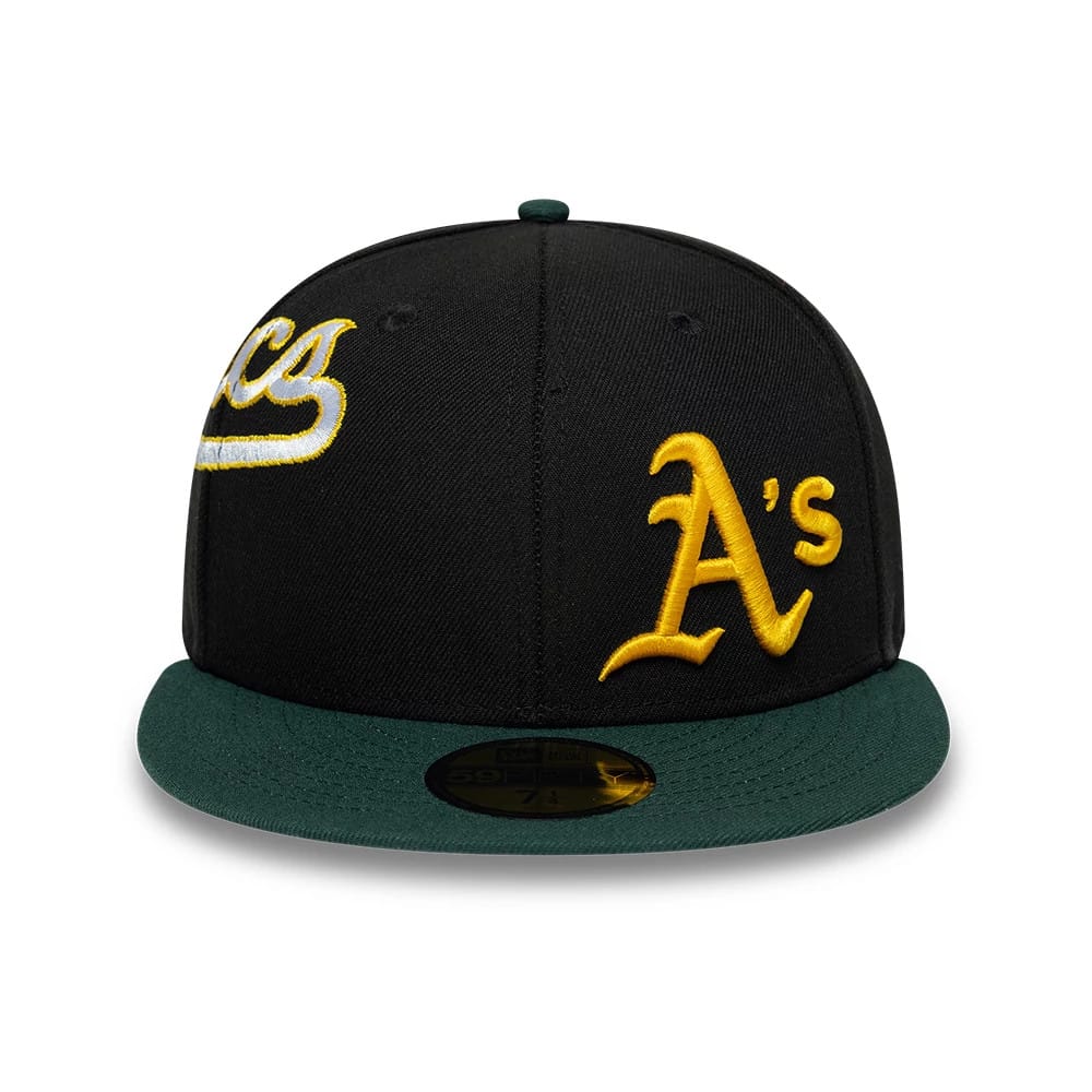Athletics MLB Multi Logo Satin Lined Black 59FIFTY Fitted Cap-kentox - Image 3