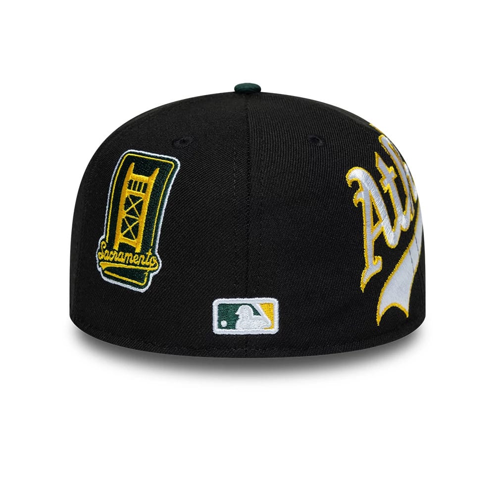Athletics MLB Multi Logo Satin Lined Black 59FIFTY Fitted Cap-kentox - Image 7