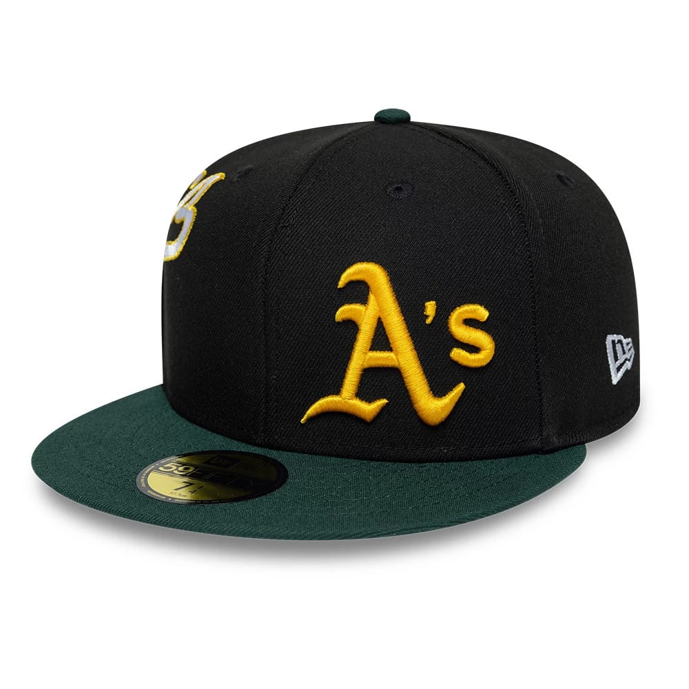 Athletics MLB Multi Logo Satin Lined Black 59FIFTY Fitted Cap-kentox - Image 4
