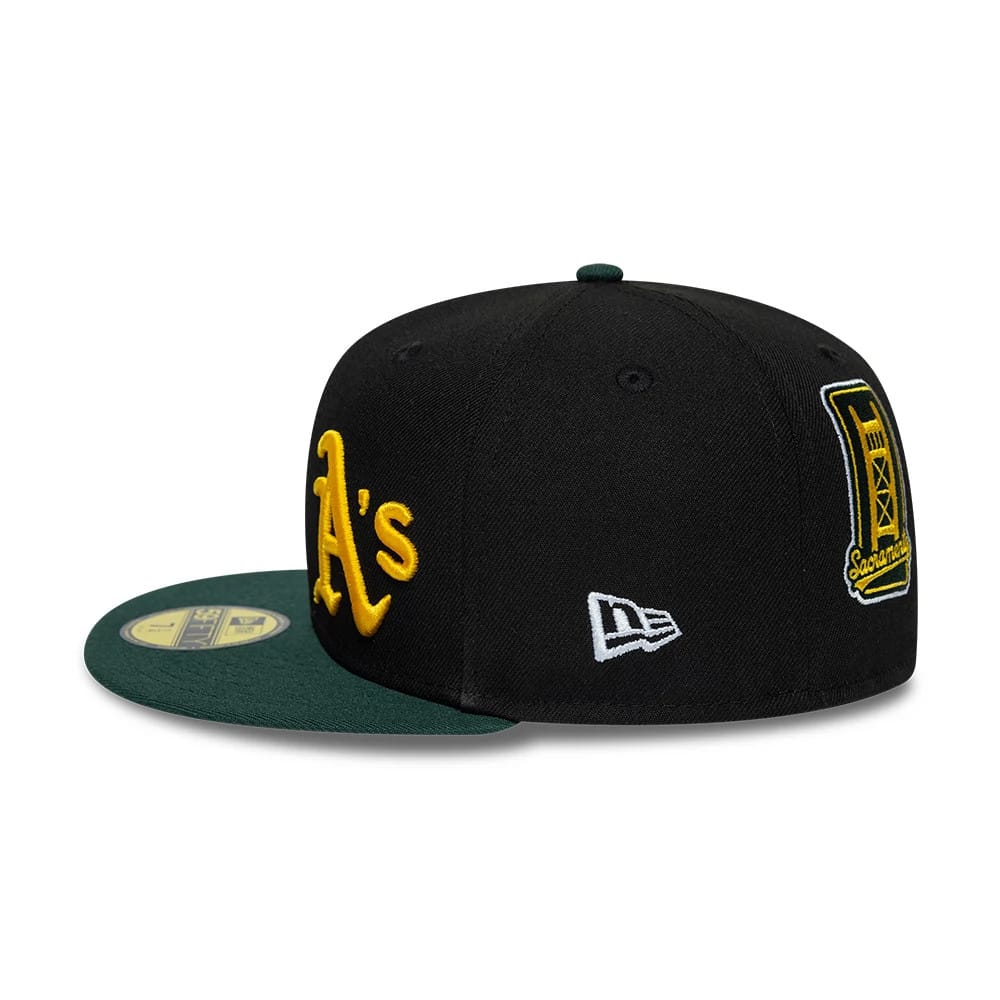 Athletics MLB Multi Logo Satin Lined Black 59FIFTY Fitted Cap-kentox - Image 6