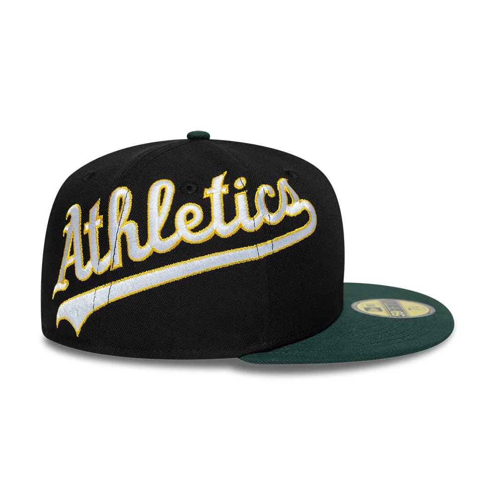 Athletics MLB Multi Logo Satin Lined Black 59FIFTY Fitted Cap-kentox - Image 5