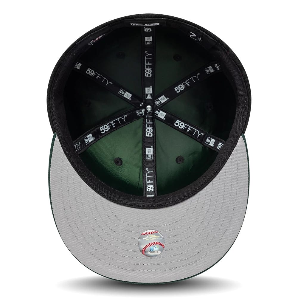 Athletics MLB Multi Logo Satin Lined Black 59FIFTY Fitted Cap-kentox - Image 2
